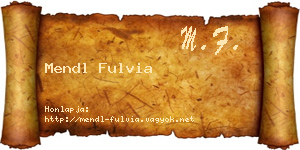 Mendl Fulvia névjegykártya